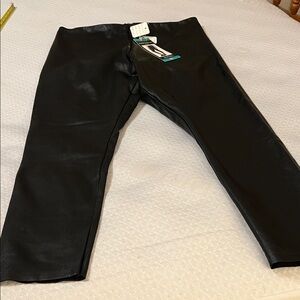 Mario Serrani Black Faux Leather Leggings